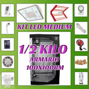 KIT LED CULTIVO 1/2 KILO MEDIUM (ARMARIO 100X100X200) 