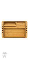 Raw bamboo rolling tray spirit box abierta 